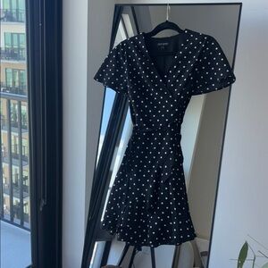 Banana Republic Black and White Polka Dot Midi Dress